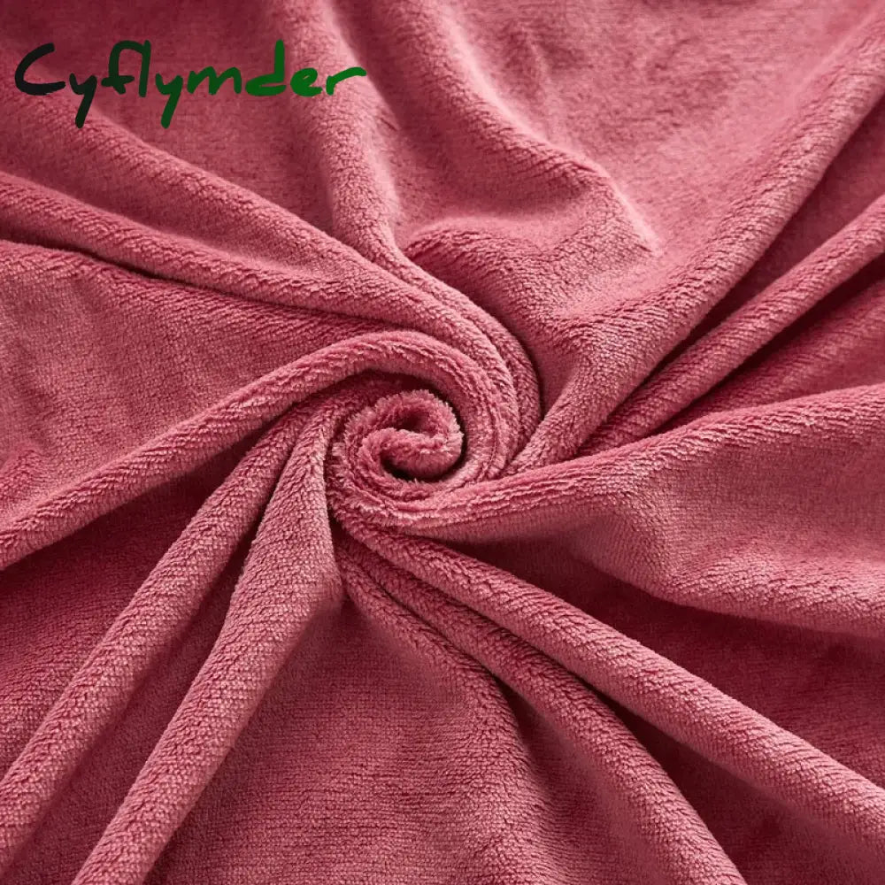 Cyflymder Winter Plush Fitted Sheet Elastic Double Bed Sheet Warm Bedspread Solid Color Mattress Cover Bed Linen
