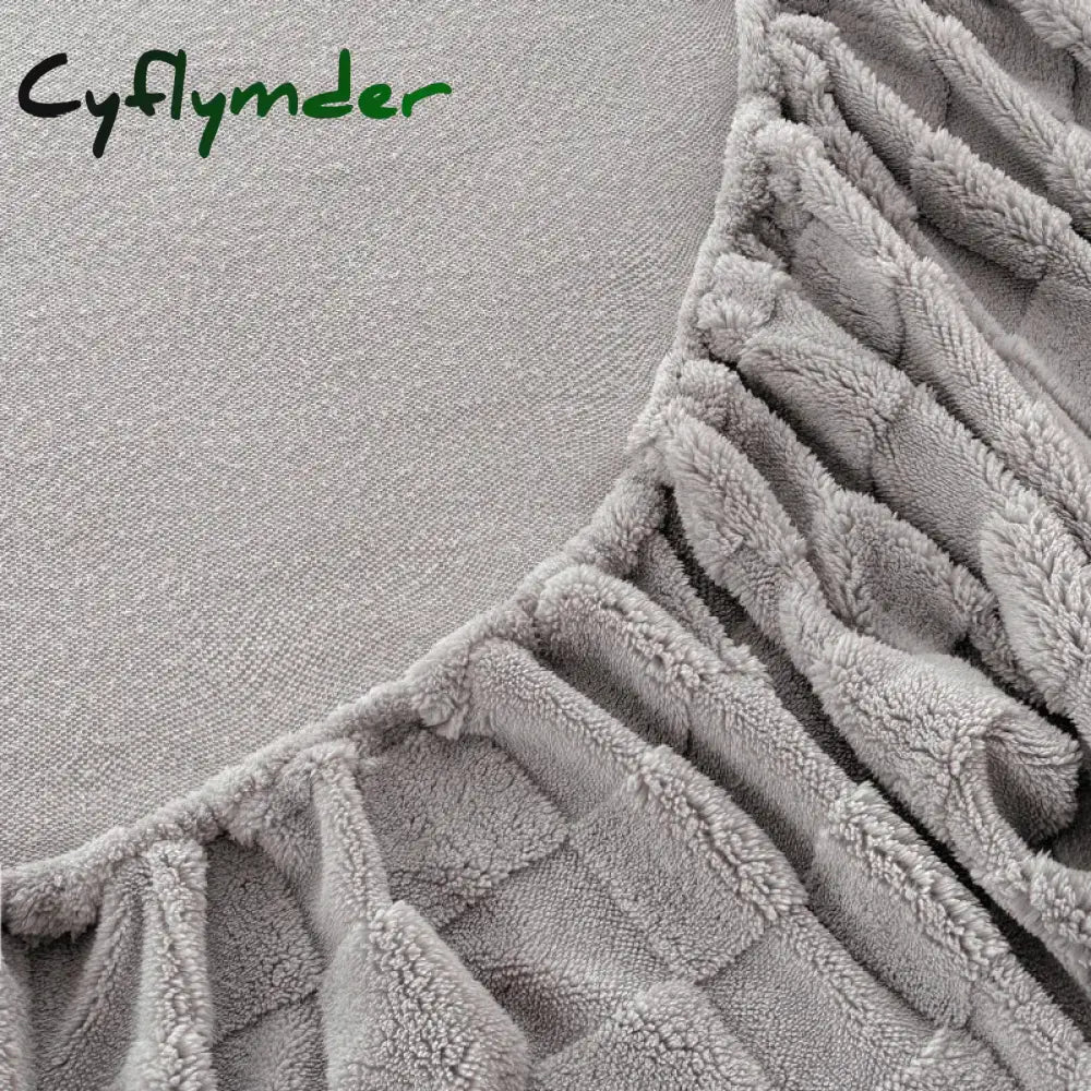 Cyflymder Winter Warm Fitted Bed Sheet Taff Velvet Fleece Bed Linen Single/Double/King/Queen Size Plush Mattress Cover