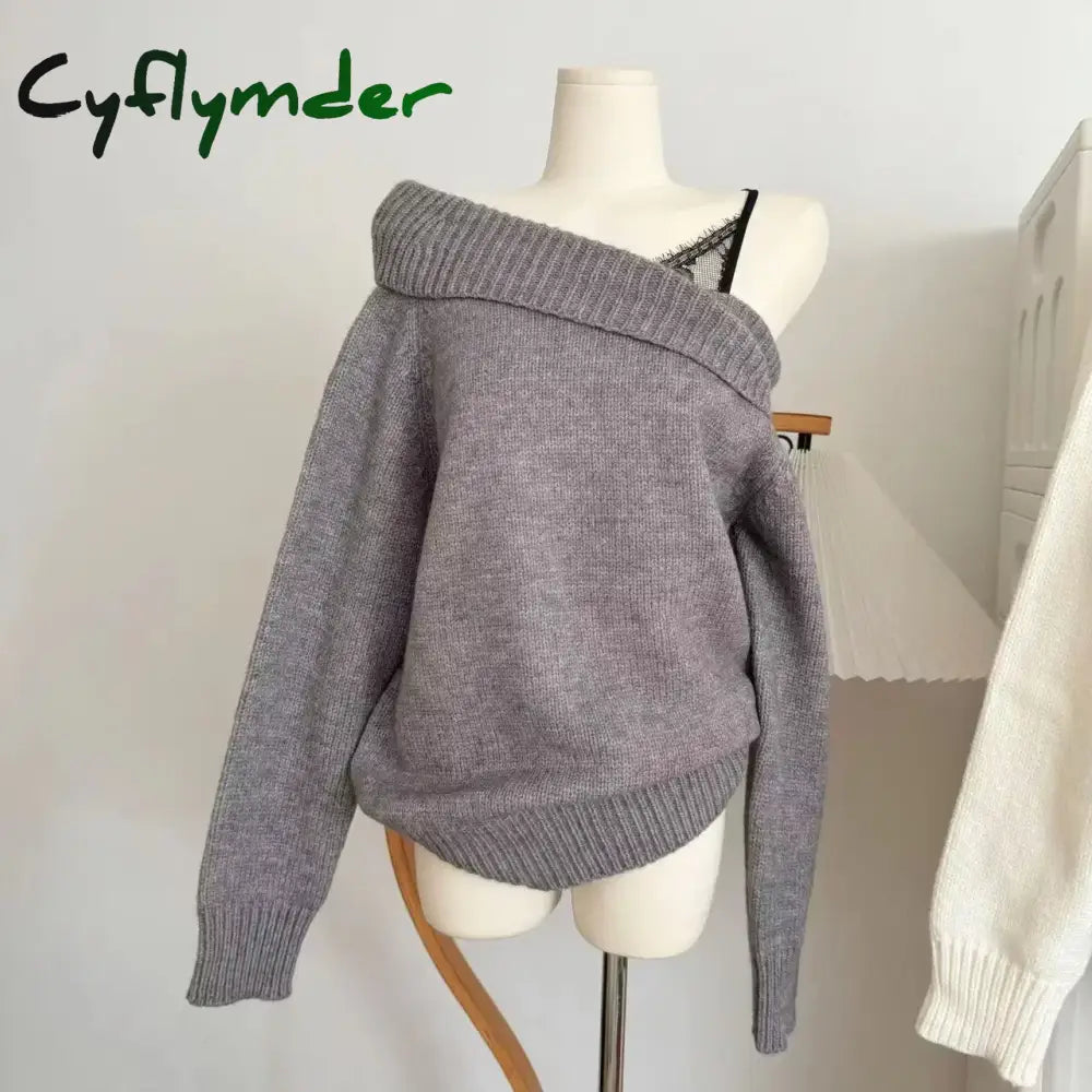 Cyflymder Winter Women Mori Girl Coquette Fake Two Pieces Knitwear Korean Shoujo 2000s Aesthetic Long Sleeve Sweater
