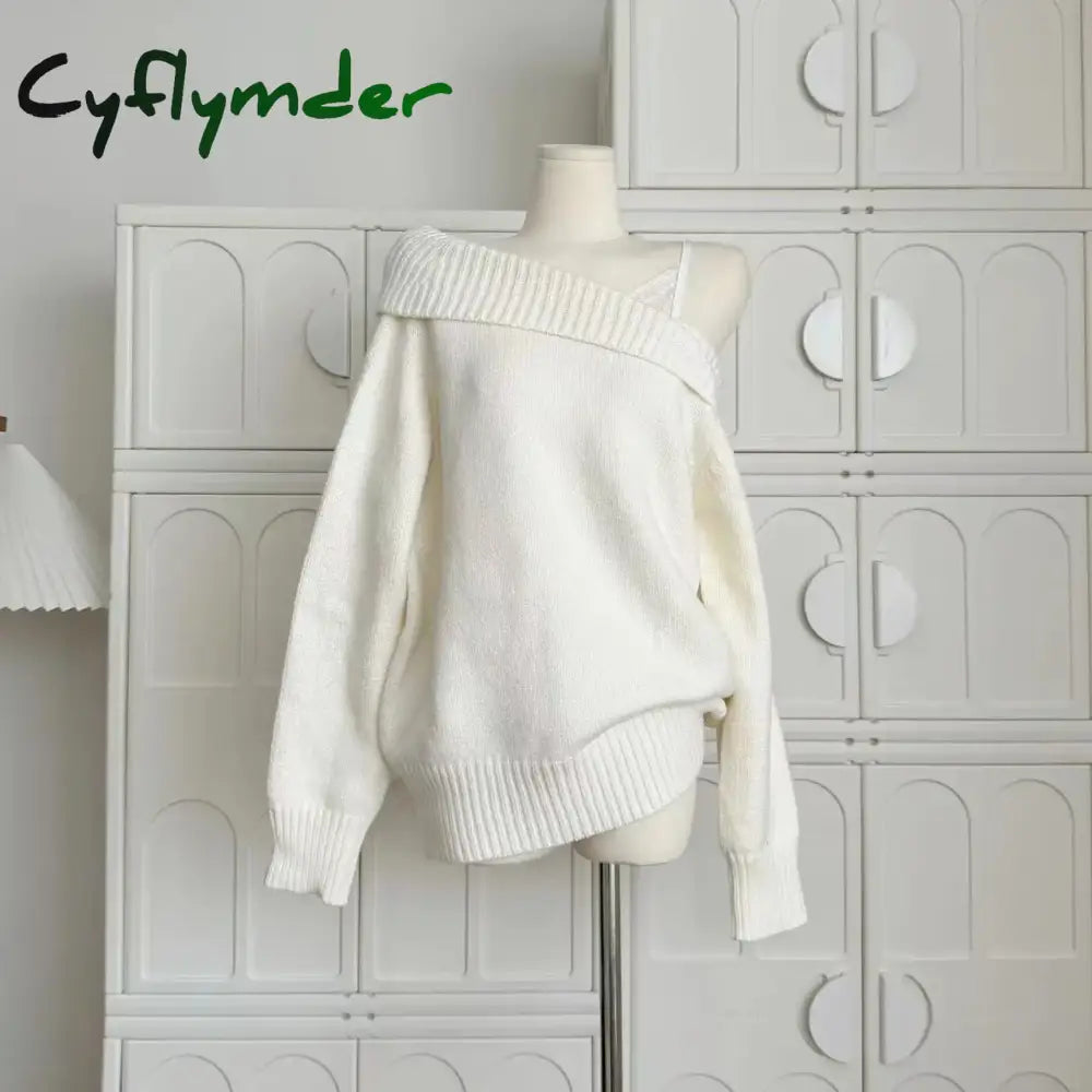 Cyflymder Winter Women Mori Girl Coquette Fake Two Pieces Knitwear Korean Shoujo 2000s Aesthetic Long Sleeve Sweater
