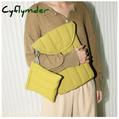 Cyflymder Winter Women Padded Ipad Bag Puffy Tablet Case Laptop Storage Bags 11 13 Inch Ladies