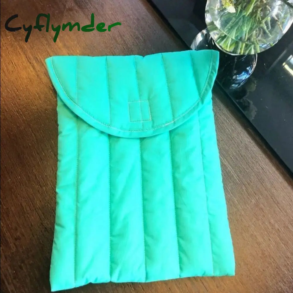 Cyflymder Winter Women Padded Ipad Bag Puffy Tablet Case Laptop Storage Bags 11 13 Inch Ladies