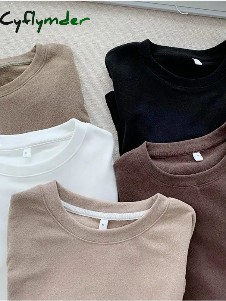 Cyflymder Winter Women Sweater T Shirt Oversize T-Shirt Woman Clothes Female Tee Tops Pullover Long