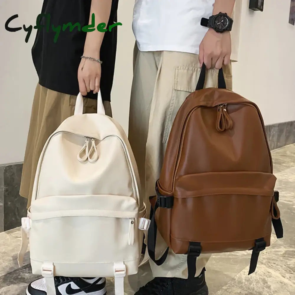 Cyflymder Woman Backpack Large Capacity Leather Rucksack Women’s Knapsack Travel Bagpacks School