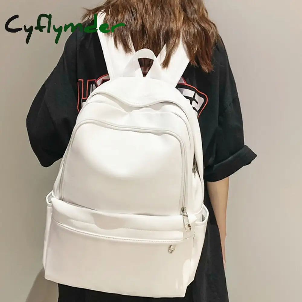 Cyflymder Woman Backpack New Leather Rucksack Women’s Knapsack Travel Bagpacks School Bags For