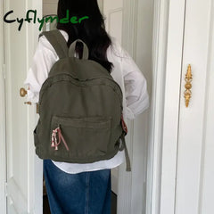 Cyflymder Women Backpack Casual Canvas Zipper Hiking Outdoor Sport School For Large Capacity Travel