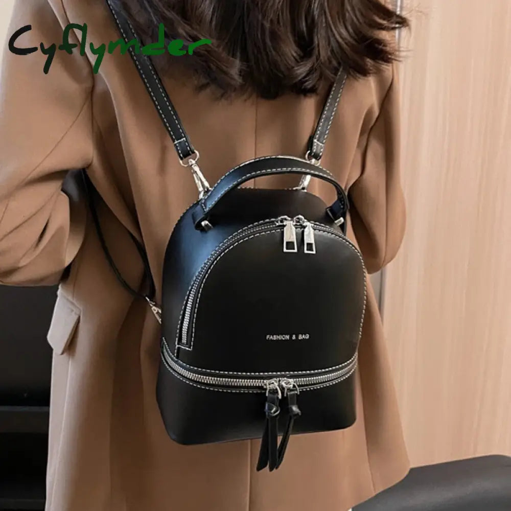 Cyflymder Women Backpack Luxury Designer Pu Leather Shoulder Bag For Teeange Girls Female Fashion