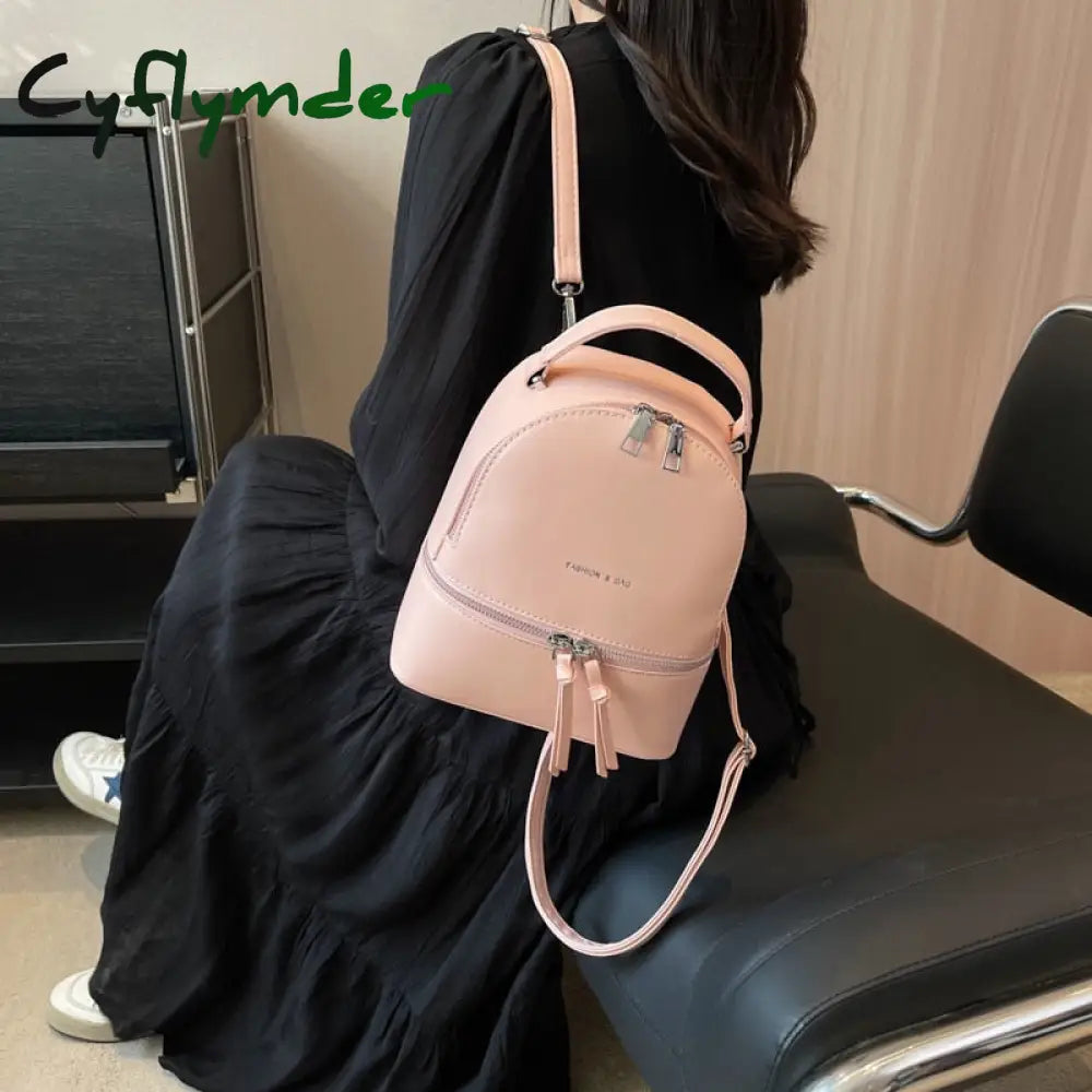 Cyflymder Women Backpack Luxury Designer Pu Leather Shoulder Bag For Teeange Girls Female Fashion