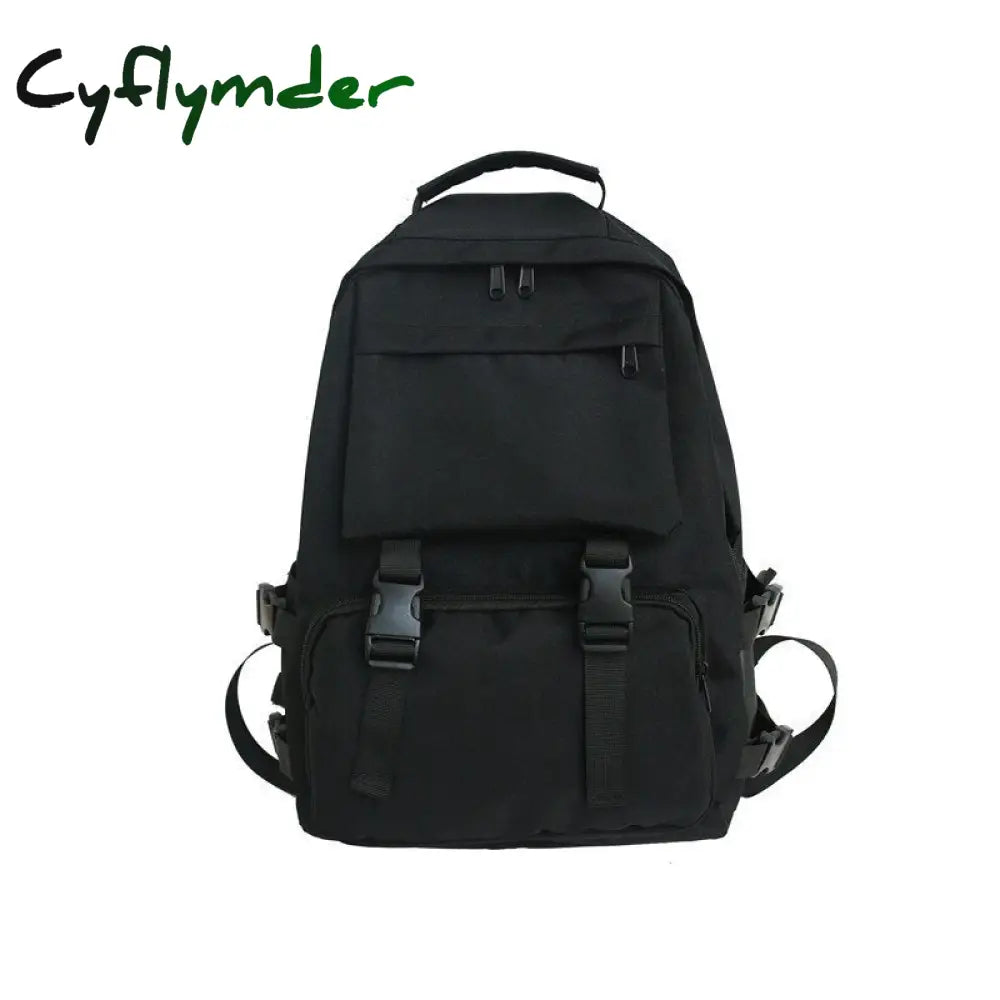 Cyflymder Women Backpack New Fashion All-Match Female School Bag Large Capacity Black Bagpack