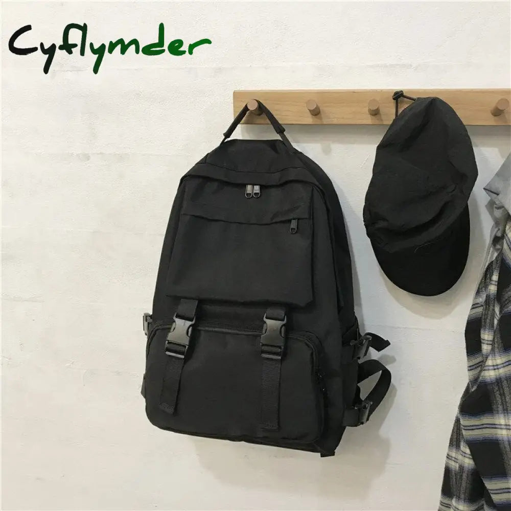 Cyflymder Women Backpack New Fashion All-Match Female School Bag Large Capacity Black Bagpack