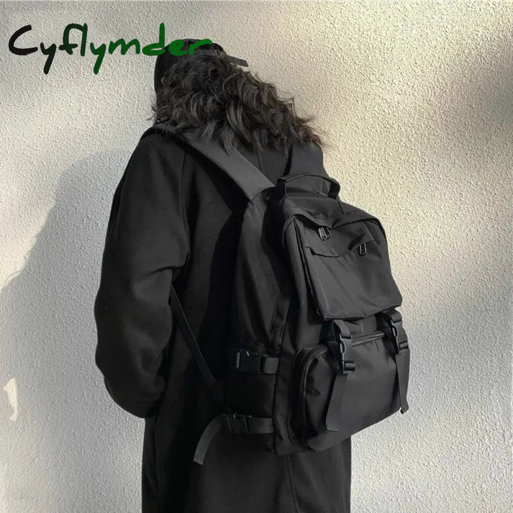 Cyflymder Women Backpack New Fashion All-Match Female School Bag Large Capacity Black Bagpack