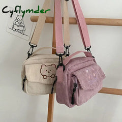 Cyflymder Women Bag Leisure Single Shoulder Messenger Small Square Corduroy Cross Body