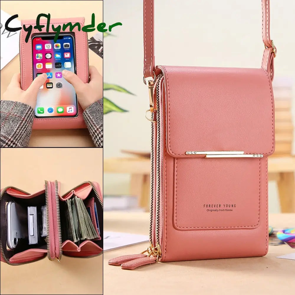 Women Bags Soft Leather Wallets Touch Screen Cell Phone Purse Crossbody Shoulder Strap Handbag for Female Cheap Women's Bags