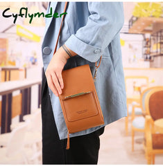 Cyflymder Women Bags Soft Leather Wallets Touch Screen Cell Phone Purse Crossbody Shoulder Strap