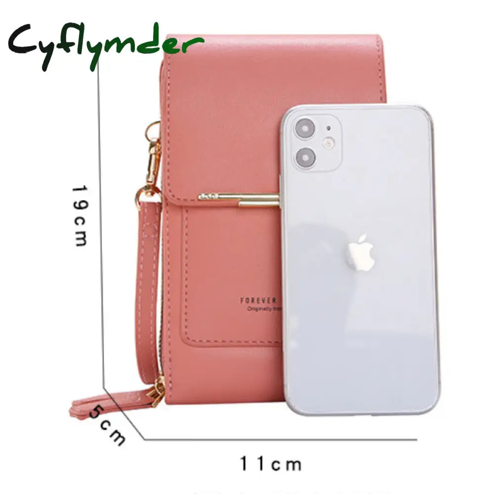 Cyflymder Women Bags Soft Leather Wallets Touch Screen Cell Phone Purse Crossbody Shoulder Strap