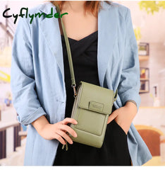 Cyflymder Women Bags Soft Leather Wallets Touch Screen Cell Phone Purse Crossbody Shoulder Strap