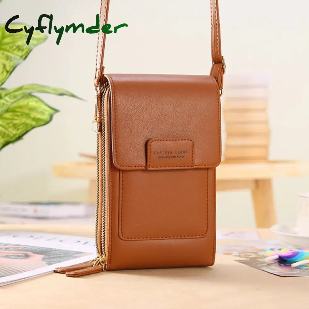 Cyflymder Women Bags Soft Leather Wallets Touch Screen Cell Phone Purse Crossbody Shoulder Strap