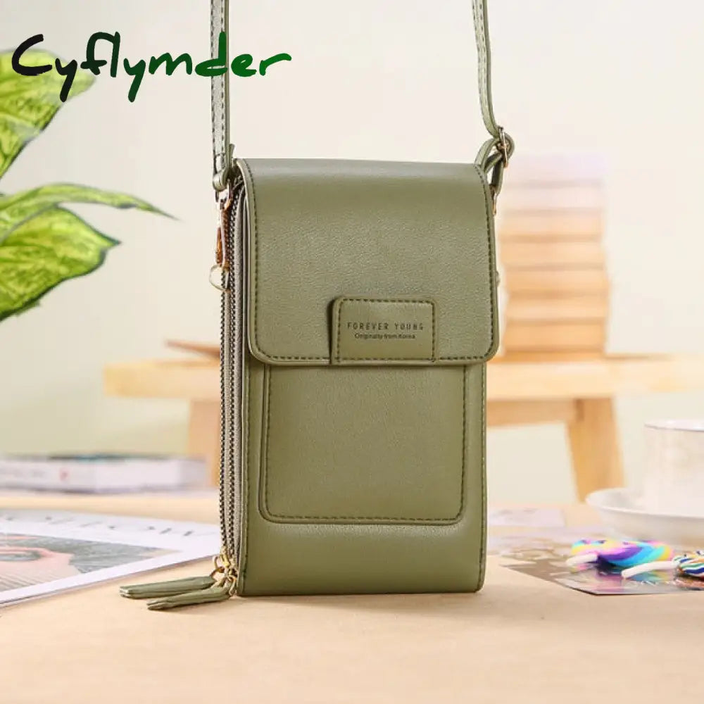 Cyflymder Women Bags Soft Leather Wallets Touch Screen Cell Phone Purse Crossbody Shoulder Strap