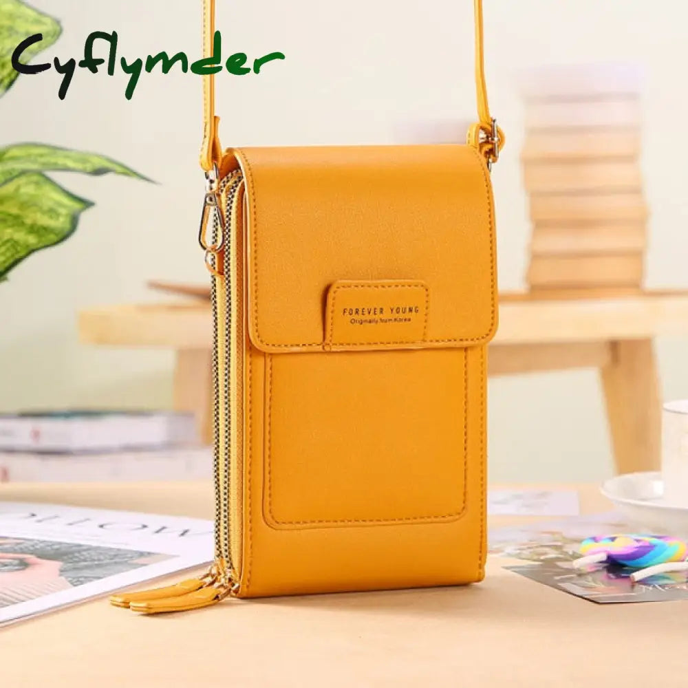 Cyflymder Women Bags Soft Leather Wallets Touch Screen Cell Phone Purse Crossbody Shoulder Strap