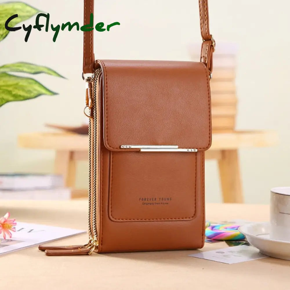 Cyflymder Women Bags Soft Leather Wallets Touch Screen Cell Phone Purse Crossbody Shoulder Strap