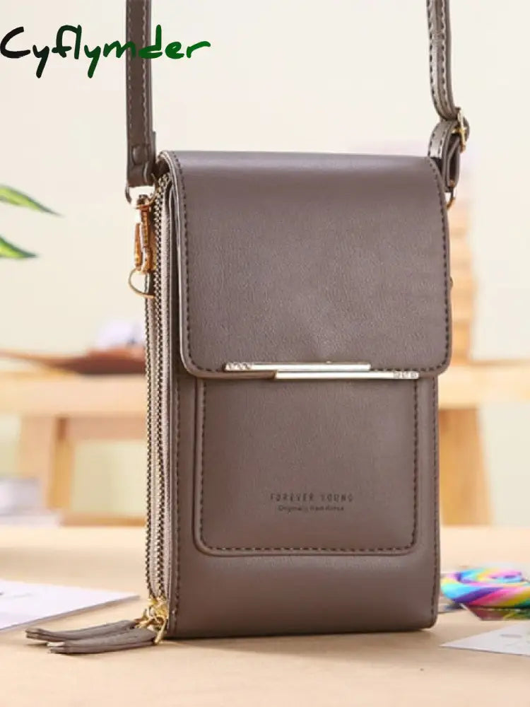 Cyflymder Women Bags Soft Leather Wallets Touch Screen Cell Phone Purse Crossbody Shoulder Strap