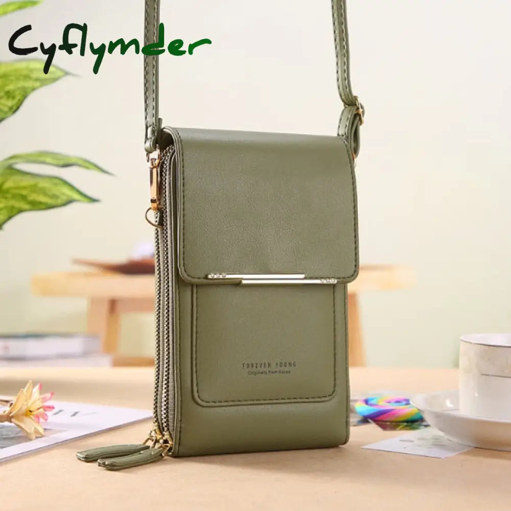 Cyflymder Women Bags Soft Leather Wallets Touch Screen Cell Phone Purse Crossbody Shoulder Strap