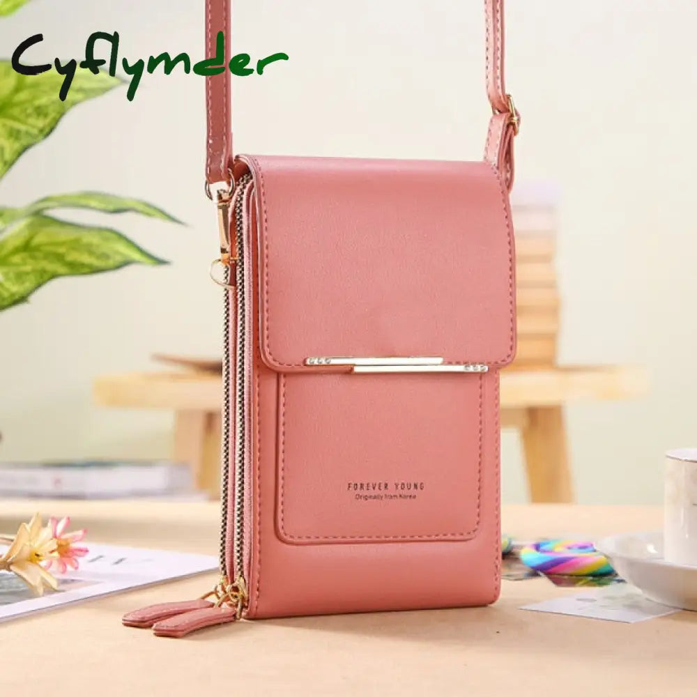 Cyflymder Women Bags Soft Leather Wallets Touch Screen Cell Phone Purse Crossbody Shoulder Strap