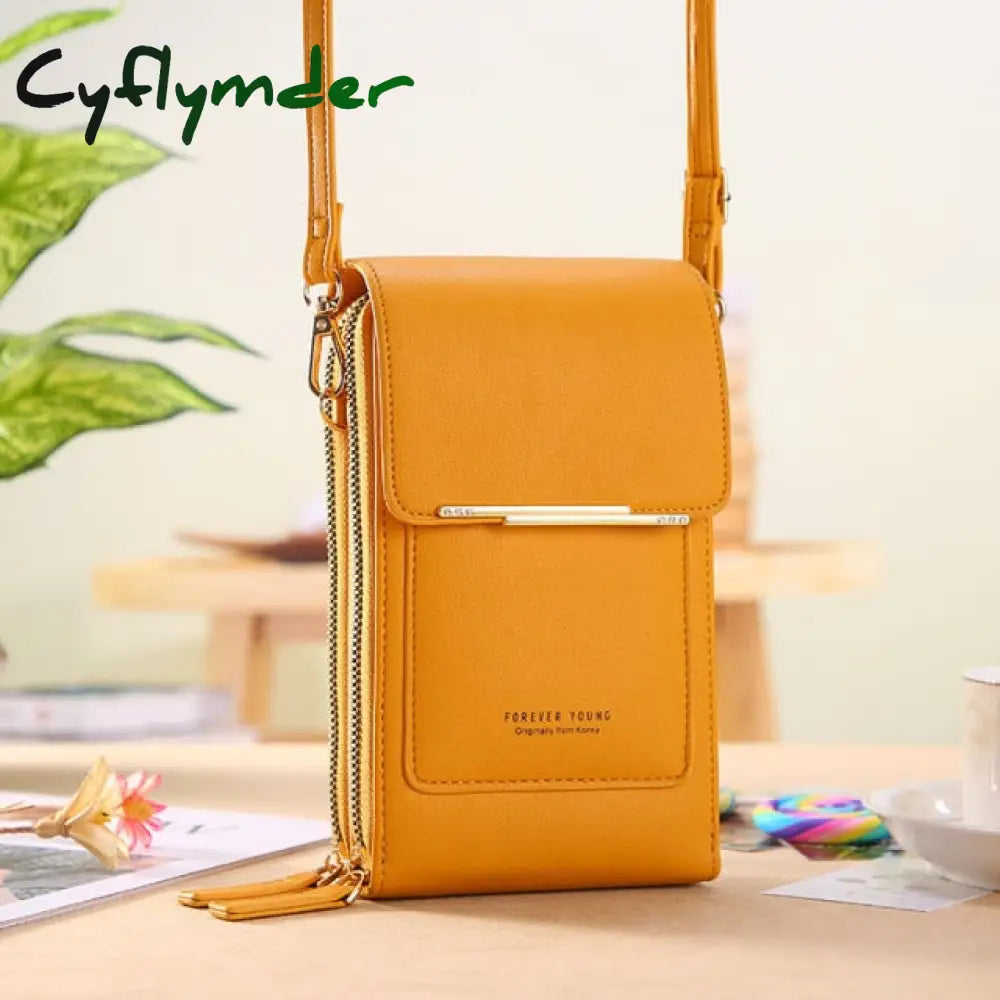 Cyflymder Women Bags Soft Leather Wallets Touch Screen Cell Phone Purse Crossbody Shoulder Strap