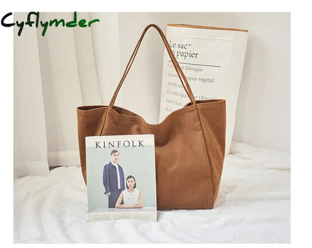 Cyflymder Women Big Canvas Shopping Bag Reusable Soild Extra Large Tote Grocery Eco Environmental