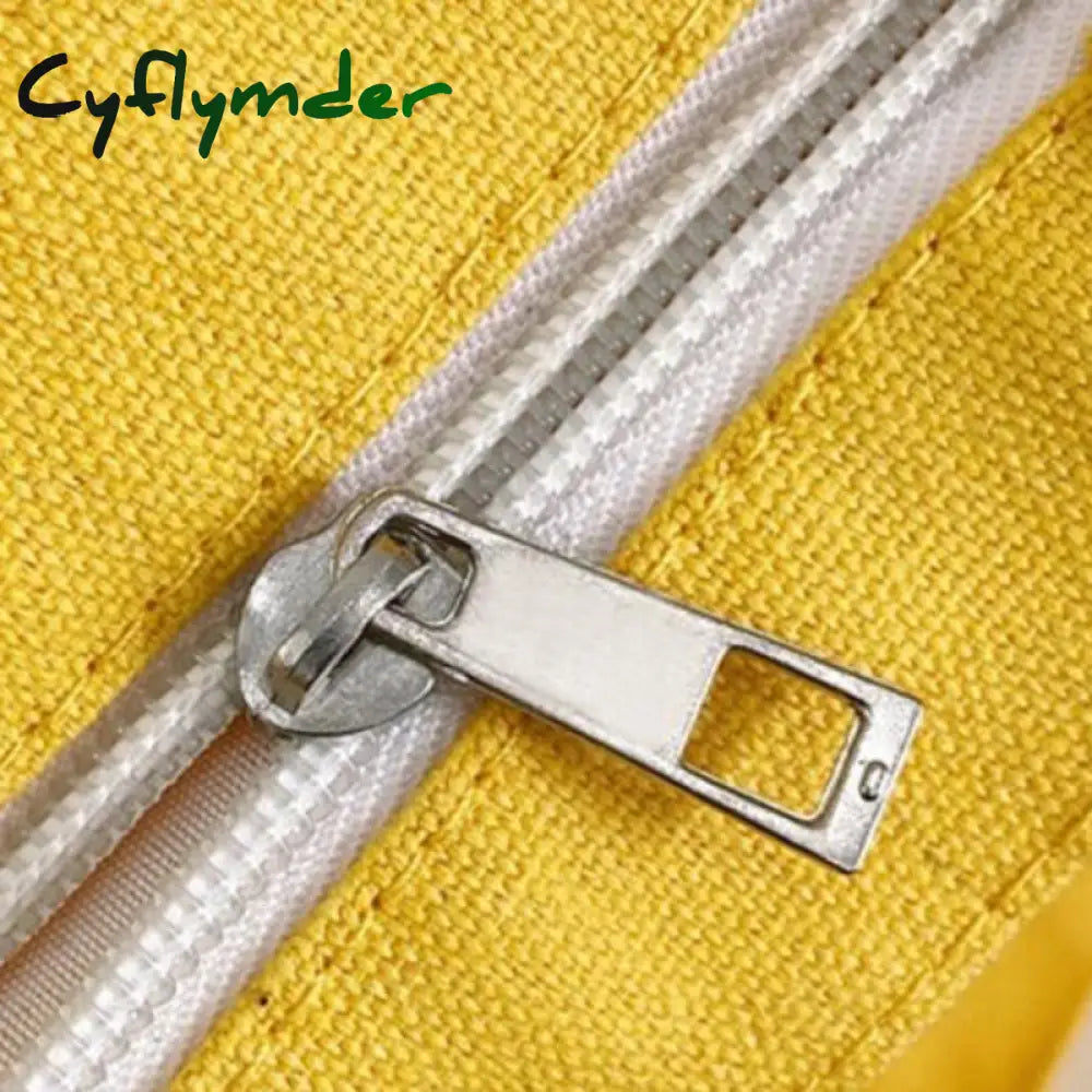 Cyflymder Women Canvas Bag New Design Zipper Shoulder Female Reusable Large Capacity Shopper Tote