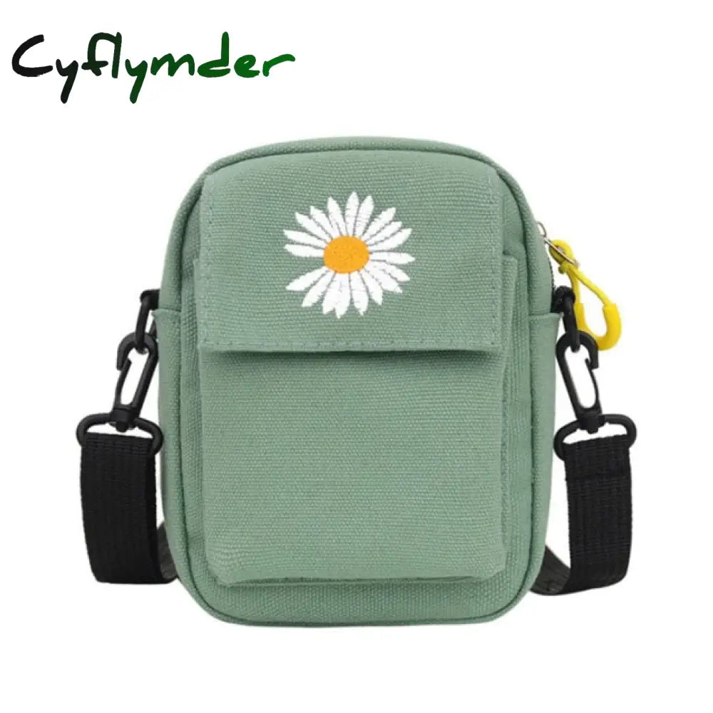 Cyflymder Women Canvas Crossbody Bag For Women Mini Small Square Bags Cute Student New Korean