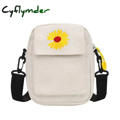 Cyflymder Women Canvas Crossbody Bag For Women Mini Small Square Bags Cute Student New Korean