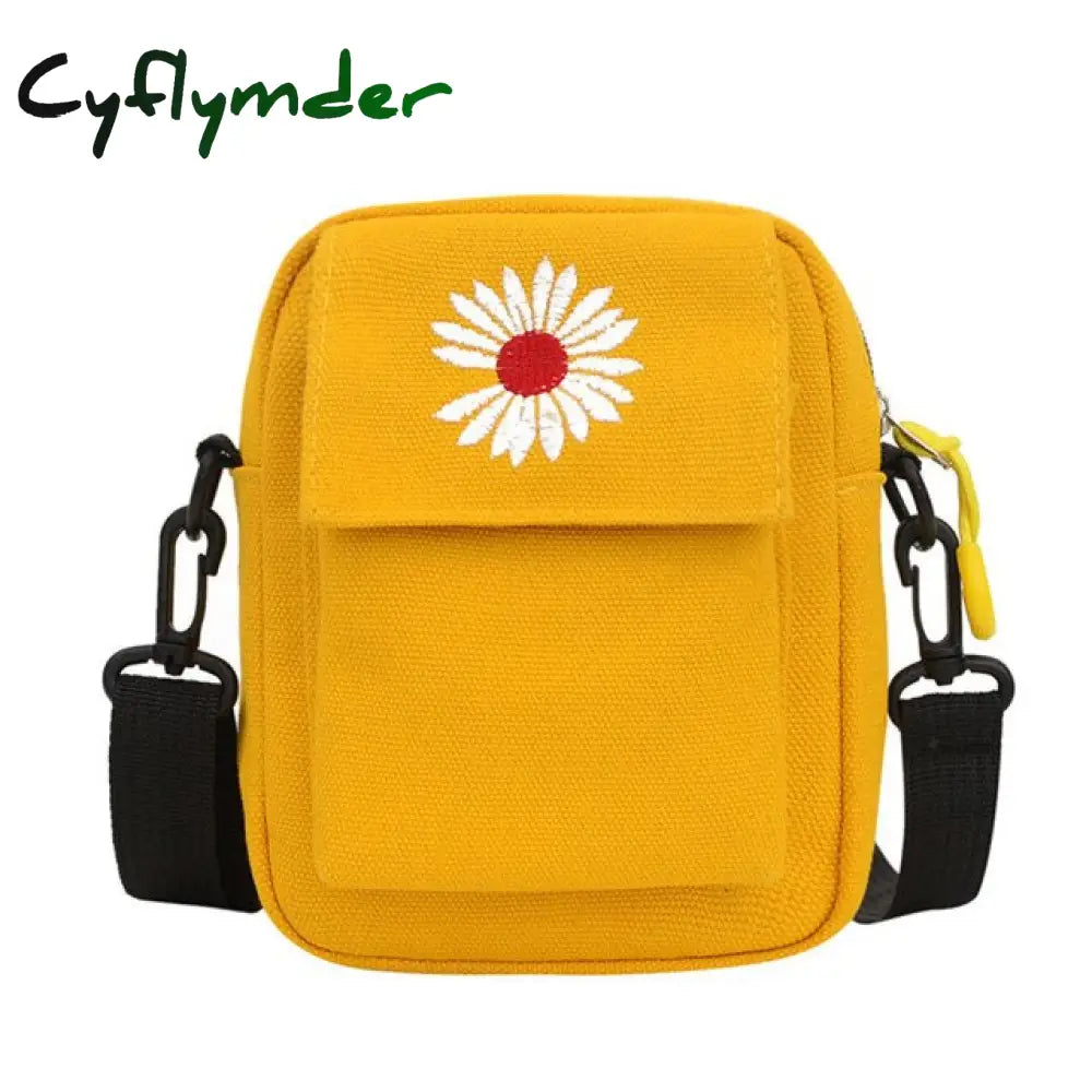 Cyflymder Women Canvas Crossbody Bag For Women Mini Small Square Bags Cute Student New Korean