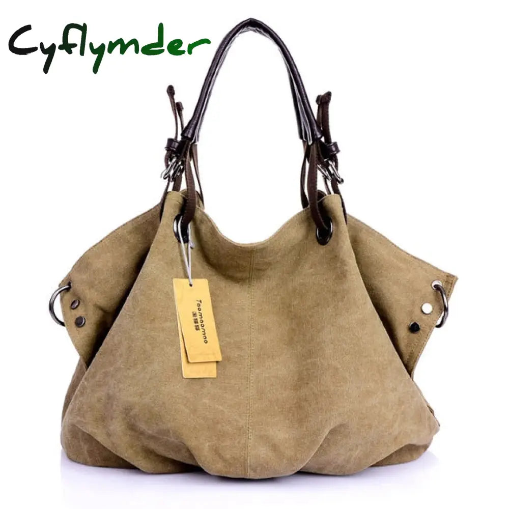 Cyflymder Women Canvas Messenger Bags Female Crossbody Solid Shoulder Bag Fashion Casual Designer
