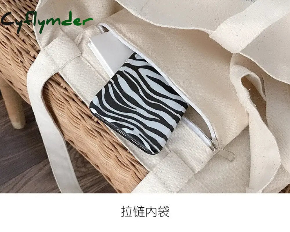 Cyflymder Women Canvas Shoulder Bag London Daunt Books Daily Shopping Bags Students Book Cotton