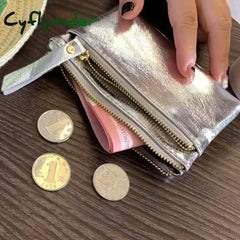 Cyflymder Women Clutch Mini Coin Purse Genuine Leather Wallet Credit Card Cash Holder Small Money