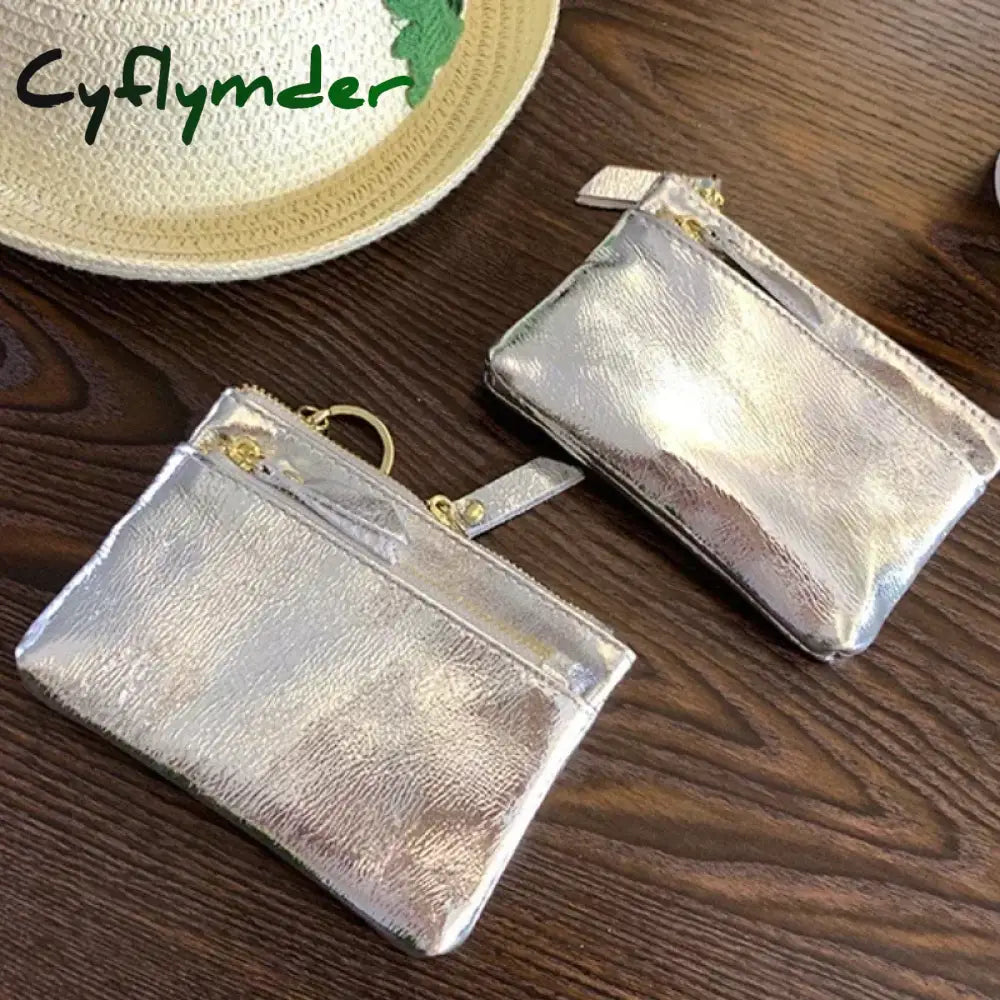 Cyflymder Women Clutch Mini Coin Purse Genuine Leather Wallet Credit Card Cash Holder Small Money