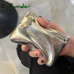 Cyflymder Women Clutch Mini Coin Purse Genuine Leather Wallet Credit Card Cash Holder Small Money