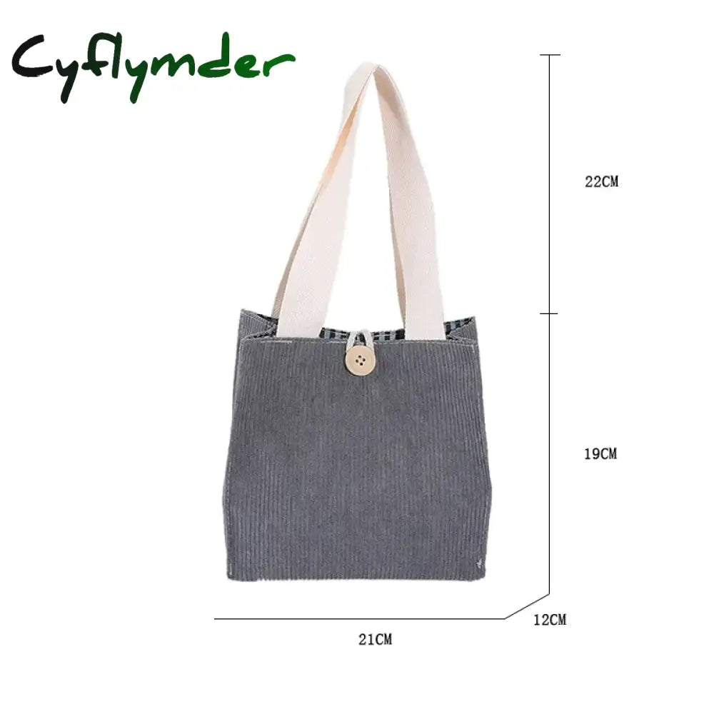 Cyflymder Women Corduroy Small Tote Female Casual Shoulder Bag Lady Daily Handbag Shopping Purse