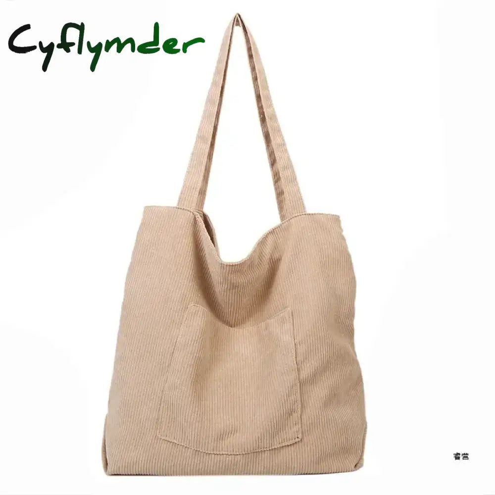 Cyflymder Women Corduroy Tote Bag Large Shoulder Hobo Bags Casual Handbags Big Capacity Shopping Work Bag