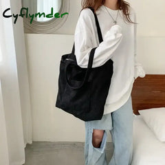 Cyflymder Women Corduroy Tote Bag Large Shoulder Hobo Bags Casual Handbags Big Capacity Shopping Work Bag