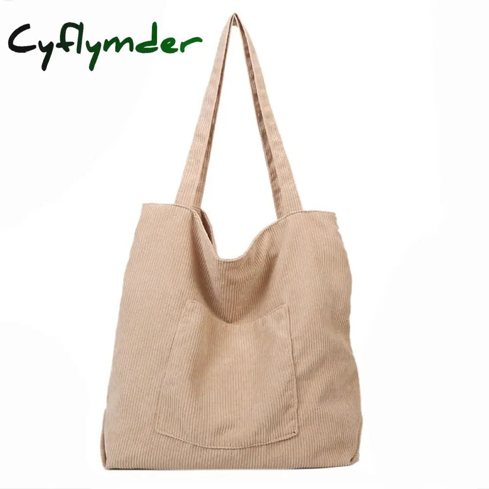 Cyflymder Women Corduroy Tote Bag Large Shoulder Hobo Bags Casual Handbags Big Capacity Shopping