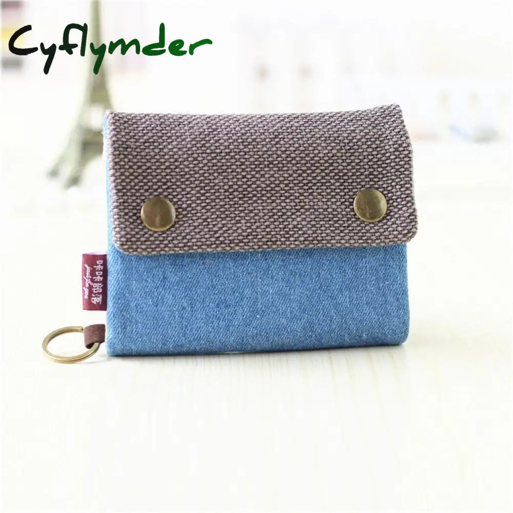 Cyflymder Women Cotton Fabric Short Wallet For Female Large Capacity Coin Purse Card Holder Ladies