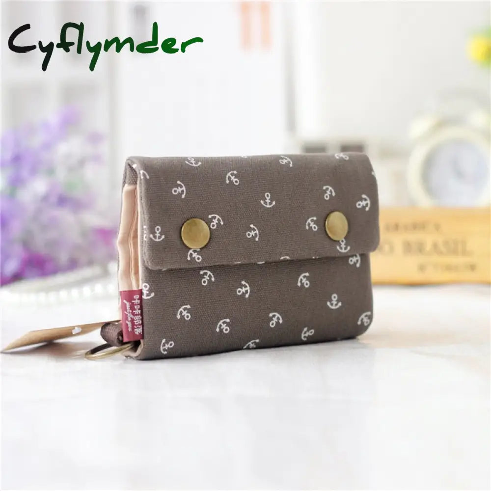 Cyflymder Women Cotton Fabric Short Wallet For Female Large Capacity Coin Purse Card Holder Ladies