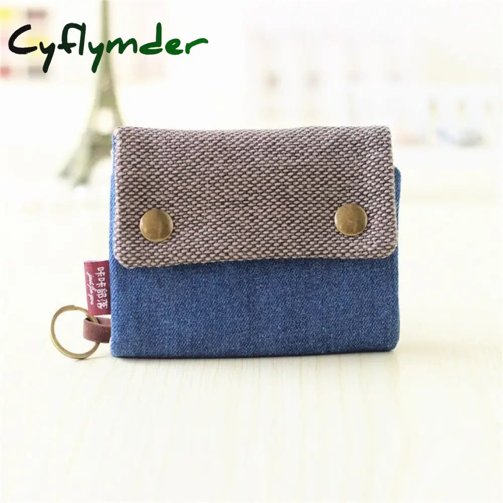 Cyflymder Women Cotton Fabric Short Wallet For Female Large Capacity Coin Purse Card Holder Ladies