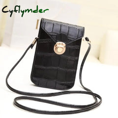 Cyflymder Women Crocodile Leather Messenger Bag Mini Cell Cellphone Pouch Crossbody Case Clutch