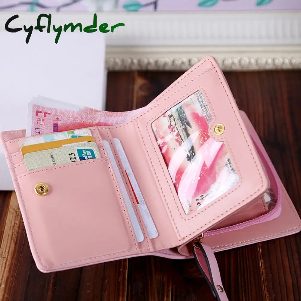 Cyflymder Women Cute Cat Wallet Small Zipper Girl Brand Designed Pu Leather Coin Purse Female Card