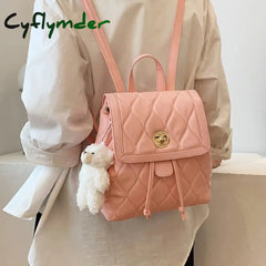 Cyflymder Women Designer Leather Backpacks Sac A Dos Casual Luxury Fashion High Quality Small