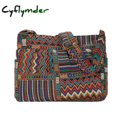 Cyflymder Women Designer Shoulder Bag Vintage Crossbody Large Capacity Handbag Pockets Hobo Fabric