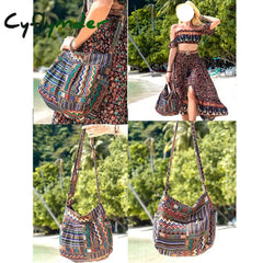 Cyflymder Women Designer Shoulder Bag Vintage Crossbody Large Capacity Handbag Pockets Hobo Fabric